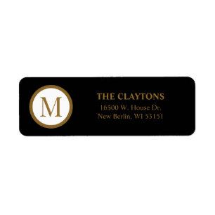 Black & Gold Centre Seal Monogram