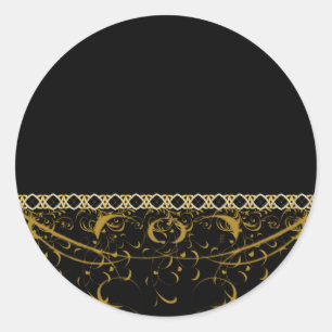 Black & Gold Chain Swirl Address Labels