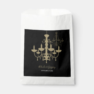 Black Gold Chandelier Wedding  Favour Bags