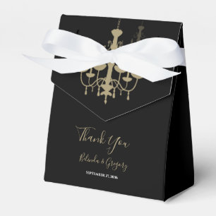 Black Gold Chandelier Wedding Favour Box