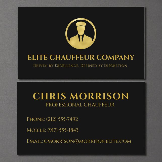 Black Gold Chauffeur Business Card (Creator Uploaded)