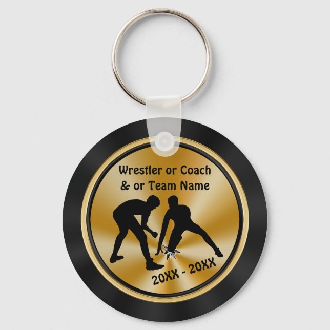 Black Gold Cheap Wrestling Party Favours, Key Ring (Front)