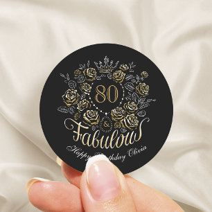 Black Gold Cheers And Beers Any Age Birthday Classic Round Sticker