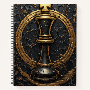 Black Gold Chess King Design ♜ Notebook