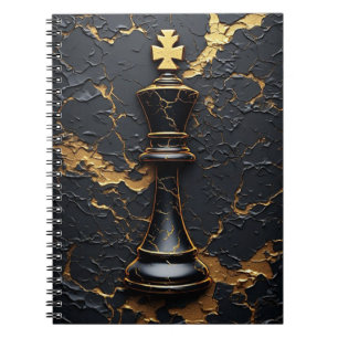 Black Gold Chess King Strategy Symbol ♟️ Notebook
