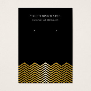 Black Gold Chevron Custom Earring Card