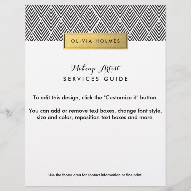 Black & Gold Chevron Pattern Flyer (Front)