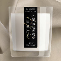 Black & Gold Chic Candle Jar Thin Vertical Label