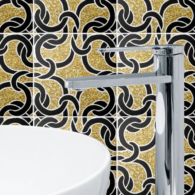  Black Gold Chic Celtic Knot Seamless Pattern Tile (Creator Uploaded)