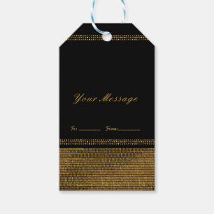 Black & Gold Chic Sparkling Glam Party Favour Gift Tags