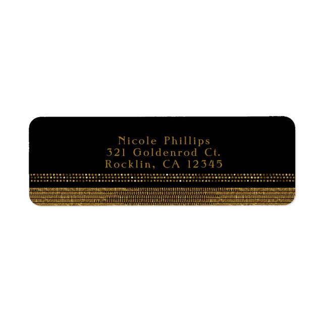 Black & Gold Chic Sparkling Glam Party Invitation (Front)