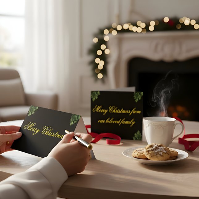 Black & Gold Christmas Card – Family to Family (Creator Uploaded)
