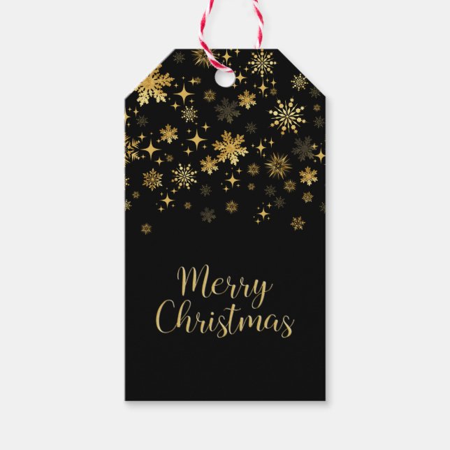 Black Gold Christmas Gift Tags (Front)
