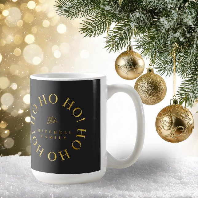 Black Gold Christmas Ho Ho Ho ID1009 Coffee Mug (Creator Uploaded)