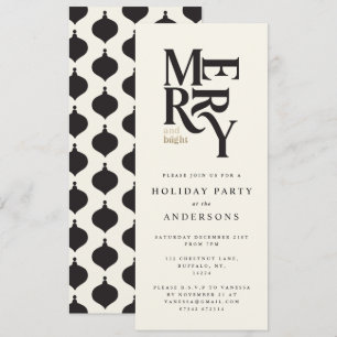 Black & gold Christmas holiday party invite