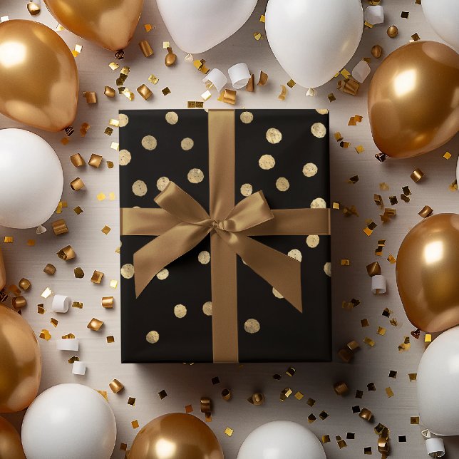 Black & Gold Christmas Holiday Wrapping Paper Sheet (Creator Uploaded)
