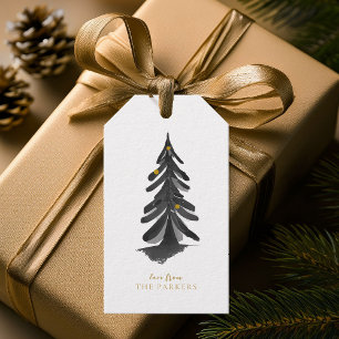 Black Gold Christmas Pattern#10 ID1009 Gift Tags