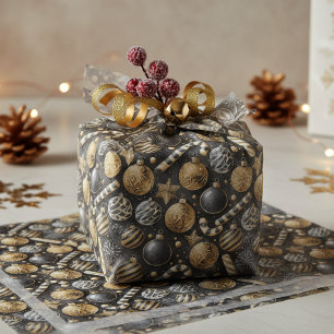Black Gold Christmas Pattern#12 ID1009 Tissue Paper