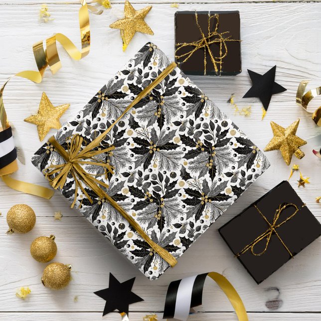 Black Gold Christmas Pattern#17 ID1009 Wrapping Paper (Creator Uploaded)