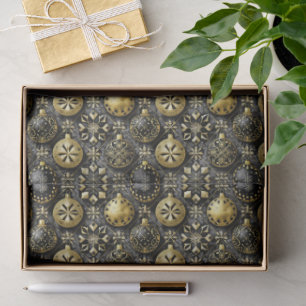 Black Gold Christmas Pattern#20 ID1009 Tissue Paper