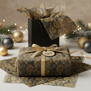 Black Gold Christmas Pattern#29 ID1009 Tissue Paper