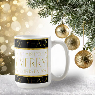 Black Gold Christmas Pattern#35 ID1009 Coffee Mug