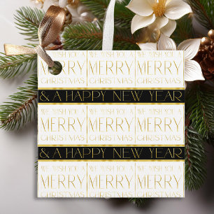 Black Gold Christmas Pattern#35 ID1009 Favour Tags