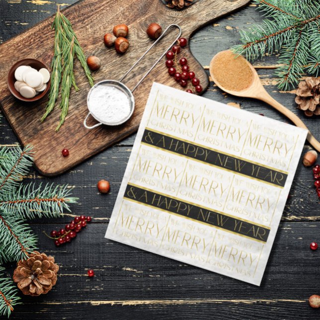 Black Gold Christmas Pattern#35 ID1009 Napkin (Creator Uploaded)