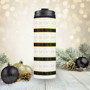 Black Gold Christmas Pattern#35 ID1009 Thermal Tumbler