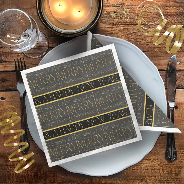 Black Gold Christmas Pattern#35b ID1009 Napkin (Creator Uploaded)