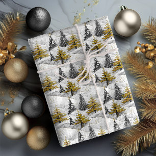Black Gold Christmas Pattern#4 ID1009 Wrapping Paper
