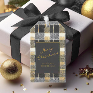 Black Gold Christmas Pattern#7 ID1009 Gift Tags