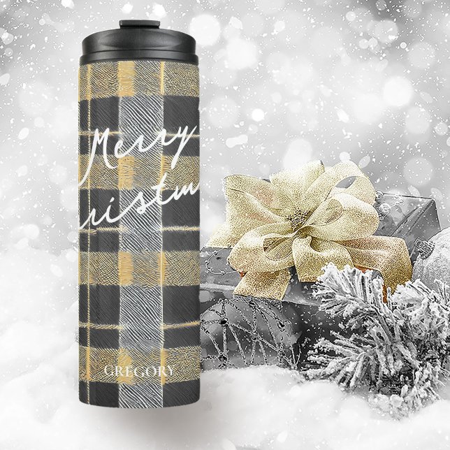Black Gold Christmas Pattern#7 ID1009 Thermal Tumbler (Creator Uploaded)