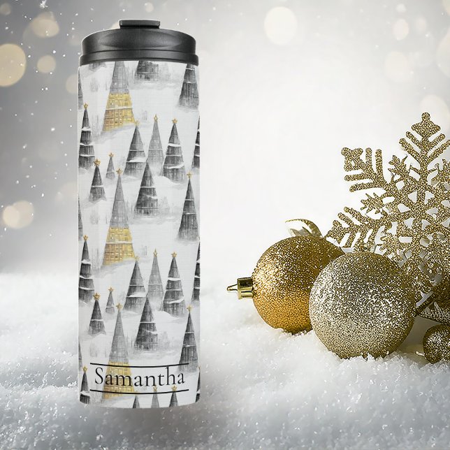 Black Gold Christmas Pattern#8 ID1009 Thermal Tumbler (Creator Uploaded)