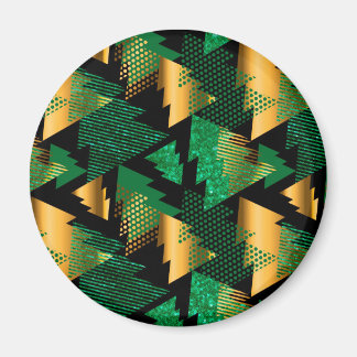 black gold christmas trees magnet