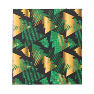 black gold christmas trees notepad