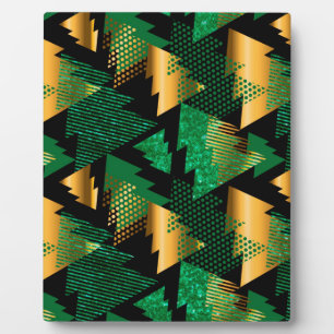 black gold christmas trees plaque