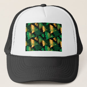 black gold christmas trees trucker hat