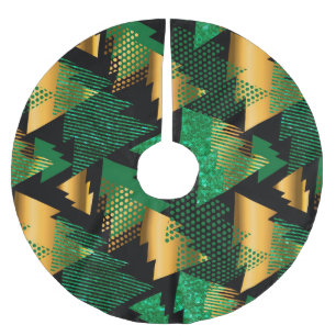 black gold christmas trees xmas skirt brushed polyester tree skirt