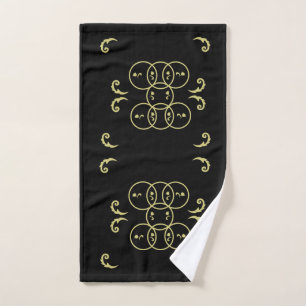 Black Gold Circles Hand Towel