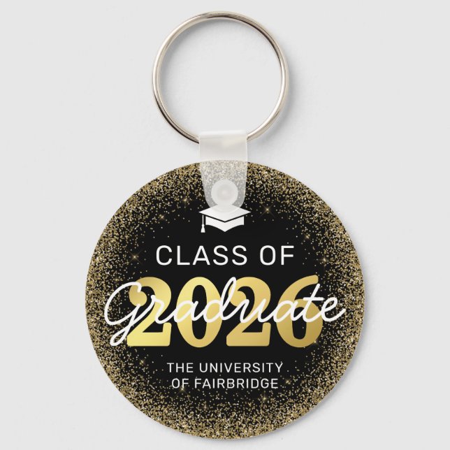 Black Gold Class of 2023 Graduation Key Ring (Front)