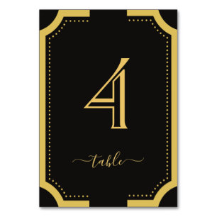 Black & gold Classic Elegant Copper Wedding Table Table Number