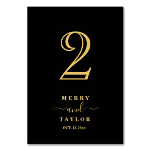 Black & gold Classic Elegant Copper Wedding Table Table Number