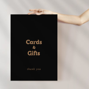 Black Gold Classic Minimal Cards and Gifts Sign