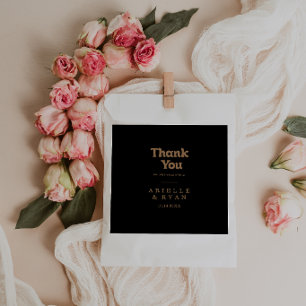 Black Gold Classic Minimal Thank You Wedding Favour Bags