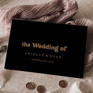 Black Gold Classic Minimal Wedding Guest Book