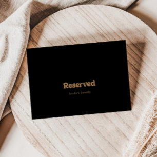 Black Gold Classic Minimal Wedding Reserved Sign