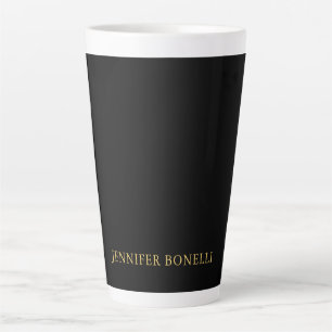 Black Gold Colors Professional Trendy Modern Name Latte Mug