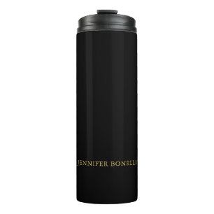 Black Gold Colors Professional Trendy Modern Name Thermal Tumbler