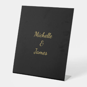 Black & Gold Colors Professional Trendy Modern Pedestal Sign